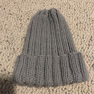 Gray knitted hat
